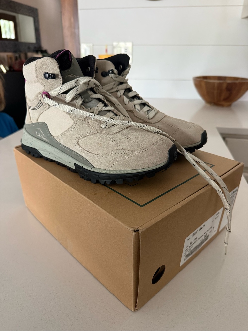 NWT LL Bean’s Beige Suede Hiking Sneakers
